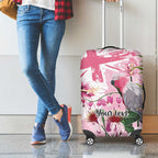 Personalised Australia Day Luggage Cover Pink Parrot Bird Opal Art - Aussie Hoodie