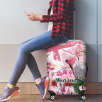 Personalised Australia Day Luggage Cover Pink Parrot Bird Opal Art - Aussie Hoodie