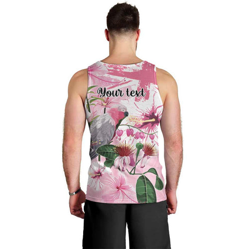 Personalised Australia Day Men Tank Top Pink Parrot Bird Opal Art - Aussie Hoodie