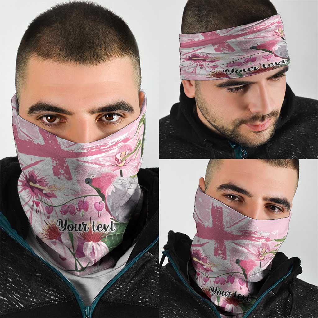 Personalised Australia Day Neck Gaiter Pink Parrot Bird Opal Art - Aussie Hoodie