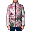 Personalised Australia Day Padded Jacket Pink Parrot Bird Opal Art - Aussie Hoodie