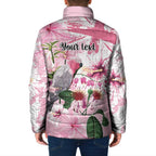 Personalised Australia Day Padded Jacket Pink Parrot Bird Opal Art - Aussie Hoodie