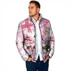 Personalised Australia Day Padded Jacket Pink Parrot Bird Opal Art - Aussie Hoodie