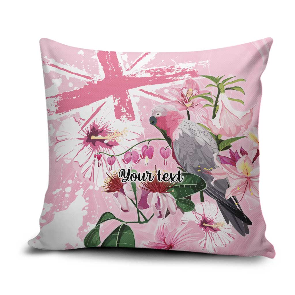 Personalised Australia Day Pillow Cover Pink Parrot Bird Opal Art - Aussie Hoodie