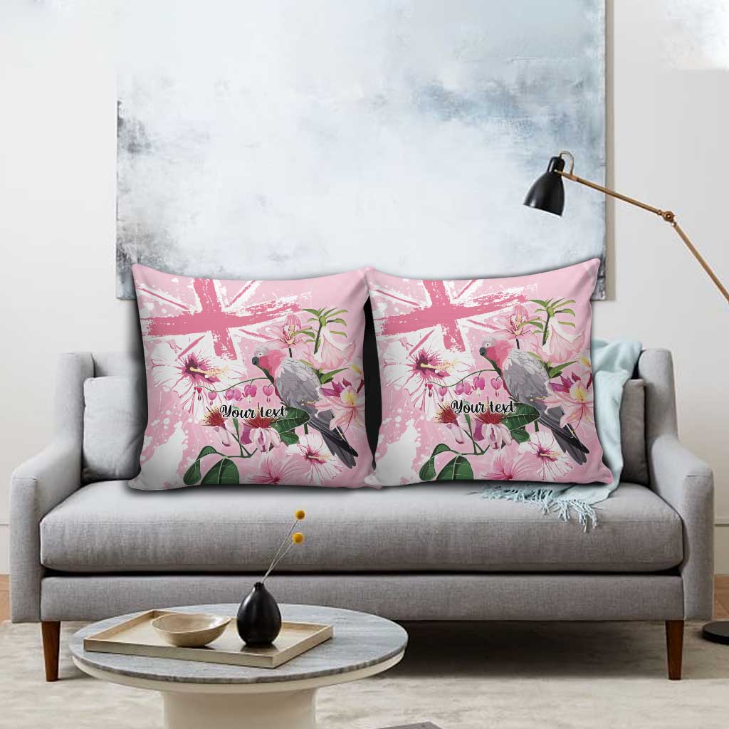 Personalised Australia Day Pillow Cover Pink Parrot Bird Opal Art - Aussie Hoodie