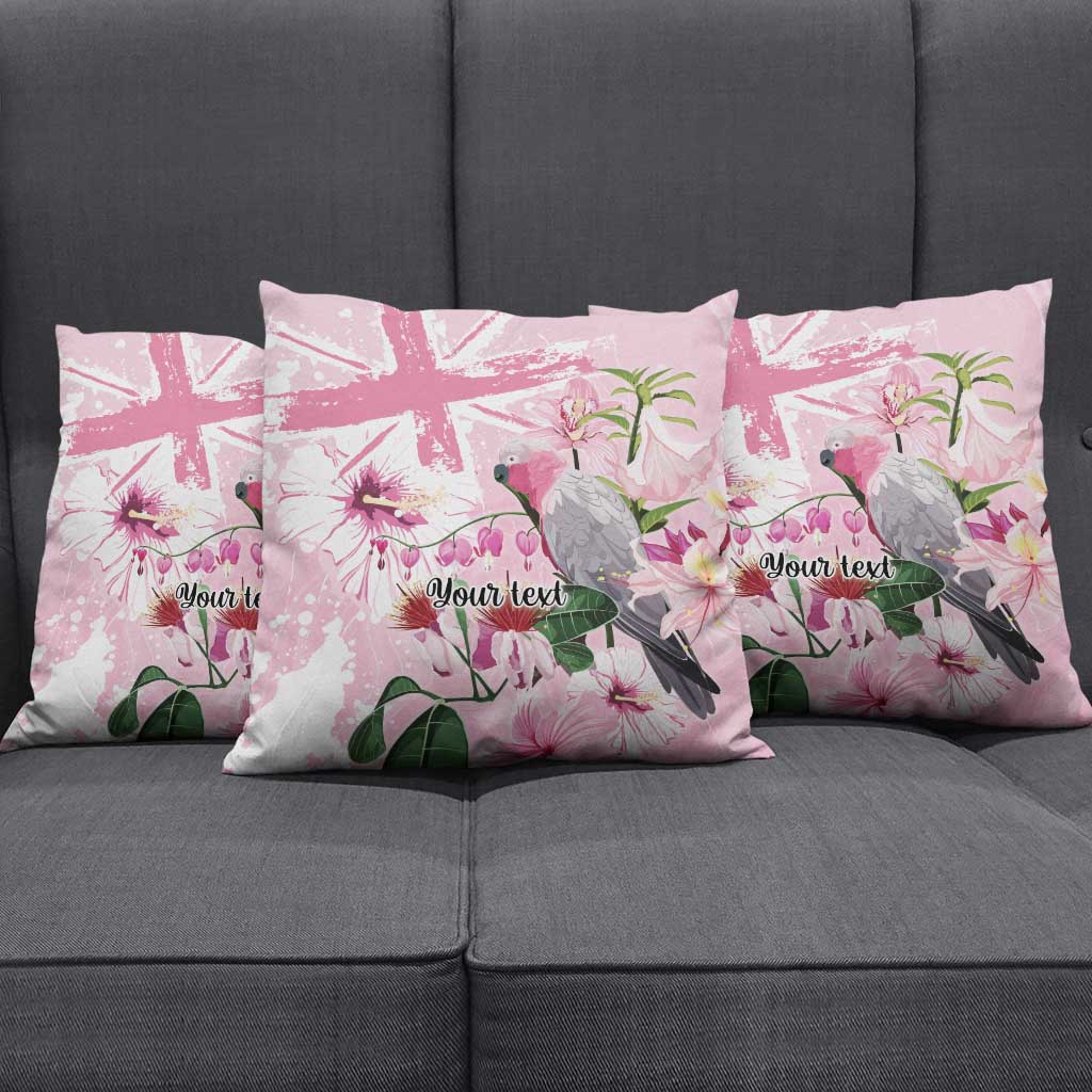 Personalised Australia Day Pillow Cover Pink Parrot Bird Opal Art - Aussie Hoodie
