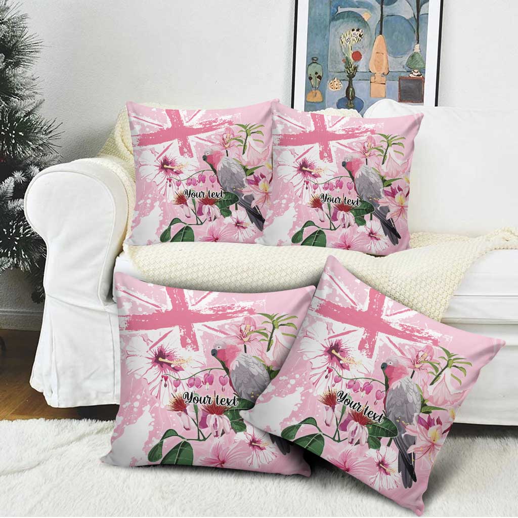 Personalised Australia Day Pillow Cover Pink Parrot Bird Opal Art - Aussie Hoodie