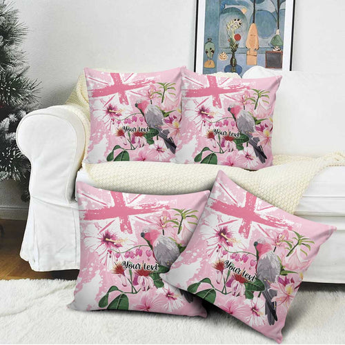 Personalised Australia Day Pillow Cover Pink Parrot Bird Opal Art - Aussie Hoodie