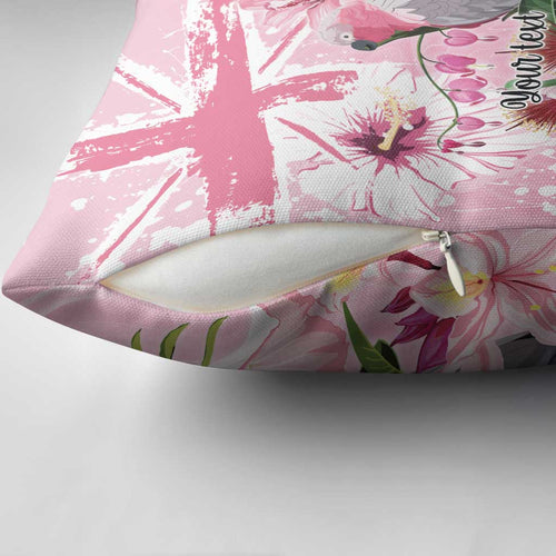 Personalised Australia Day Pillow Cover Pink Parrot Bird Opal Art - Aussie Hoodie