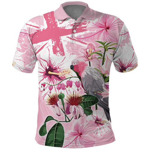 Personalised Australia Day Polo Shirt Pink Parrot Bird Opal Art - Aussie Hoodie