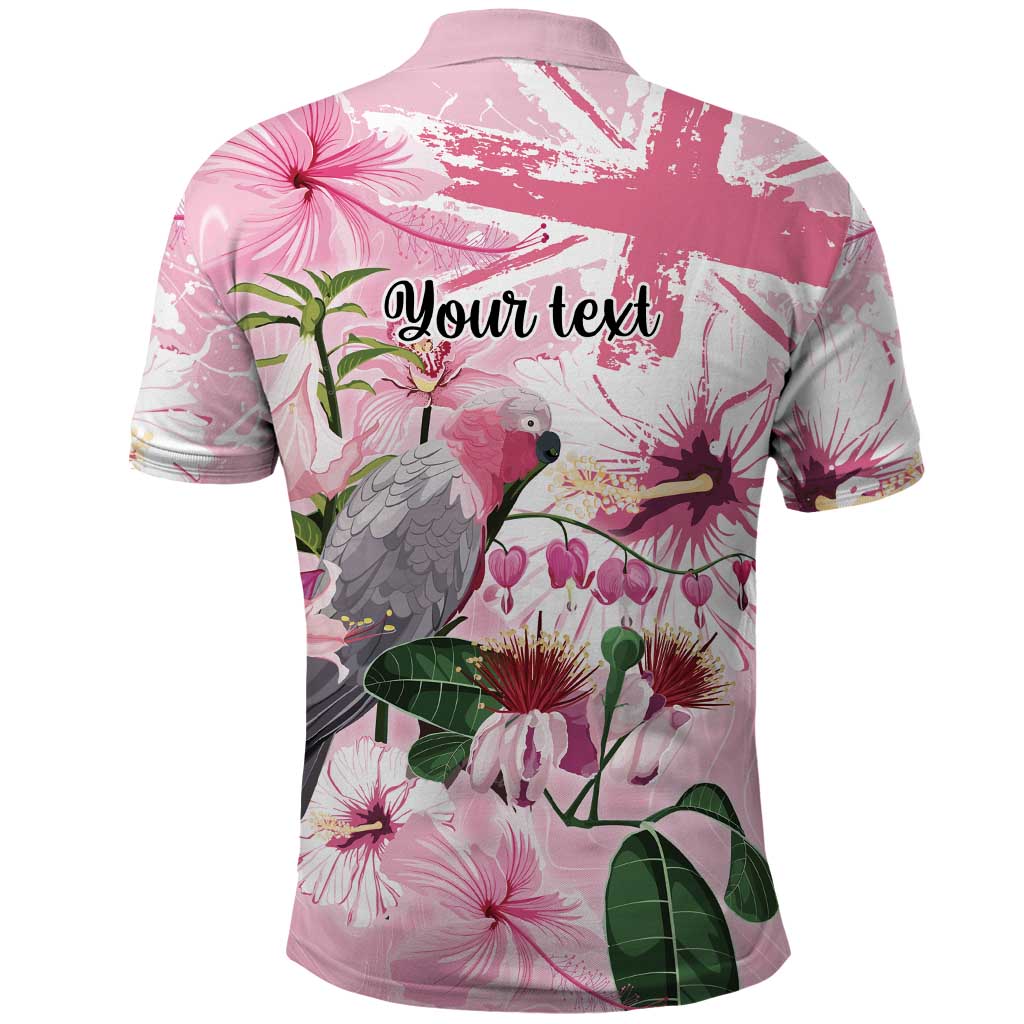 Personalised Australia Day Polo Shirt Pink Parrot Bird Opal Art - Aussie Hoodie