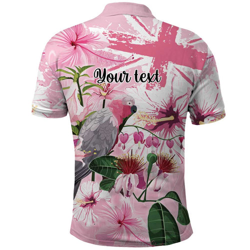 Personalised Australia Day Polo Shirt Pink Parrot Bird Opal Art - Aussie Hoodie