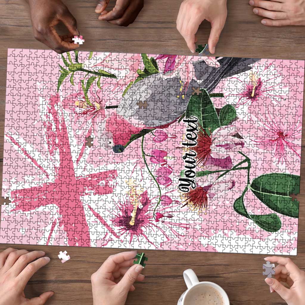 Personalised Australia Day Puzzle Pink Parrot Bird Opal Art - Aussie Hoodie