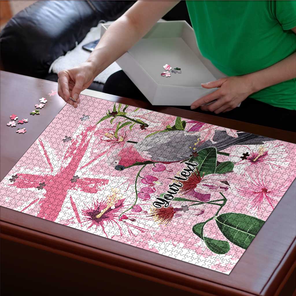 Personalised Australia Day Puzzle Pink Parrot Bird Opal Art - Aussie Hoodie