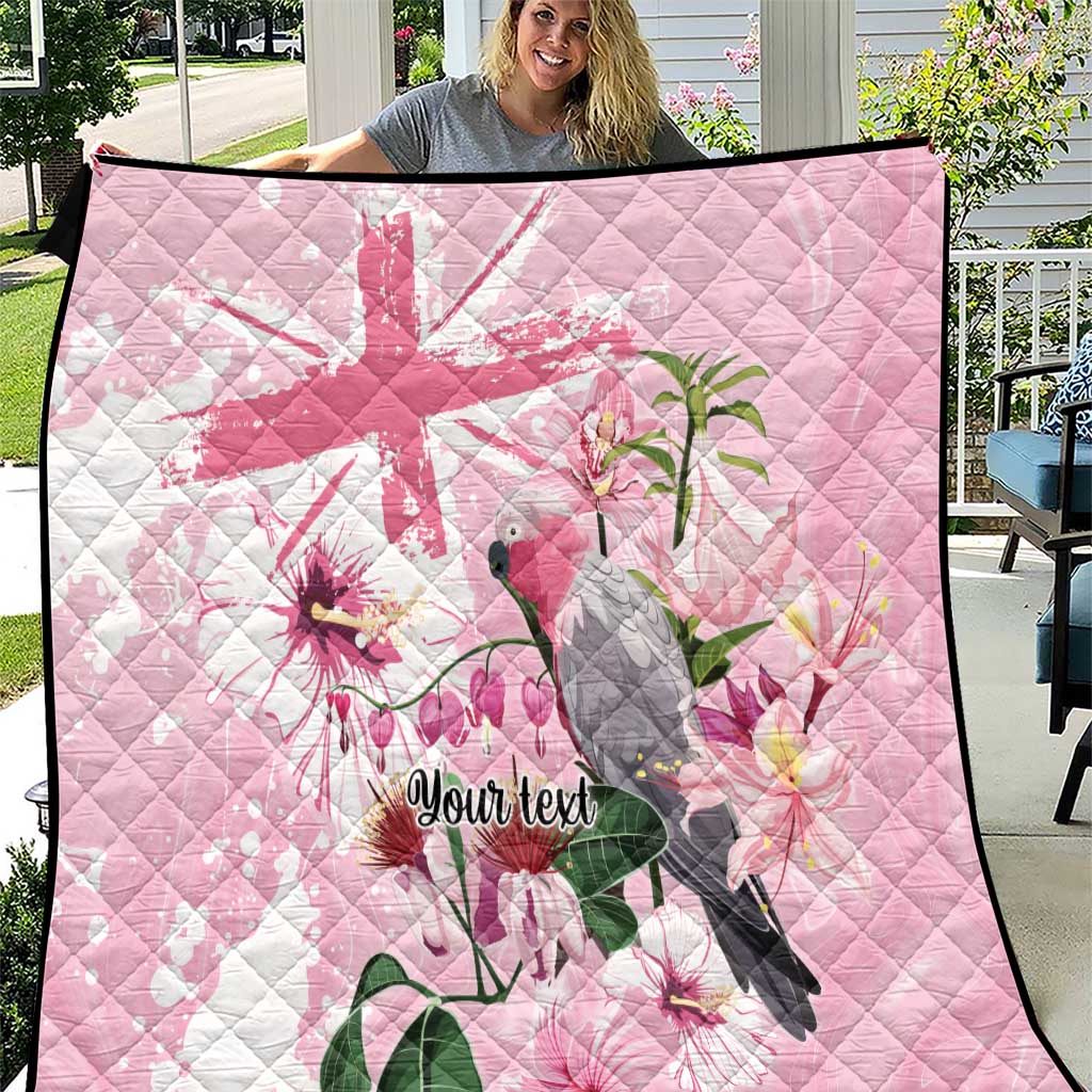 Personalised Australia Day Quilt Pink Parrot Bird Opal Art - Aussie Hoodie