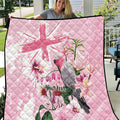 Personalised Australia Day Quilt Pink Parrot Bird Opal Art - Aussie Hoodie