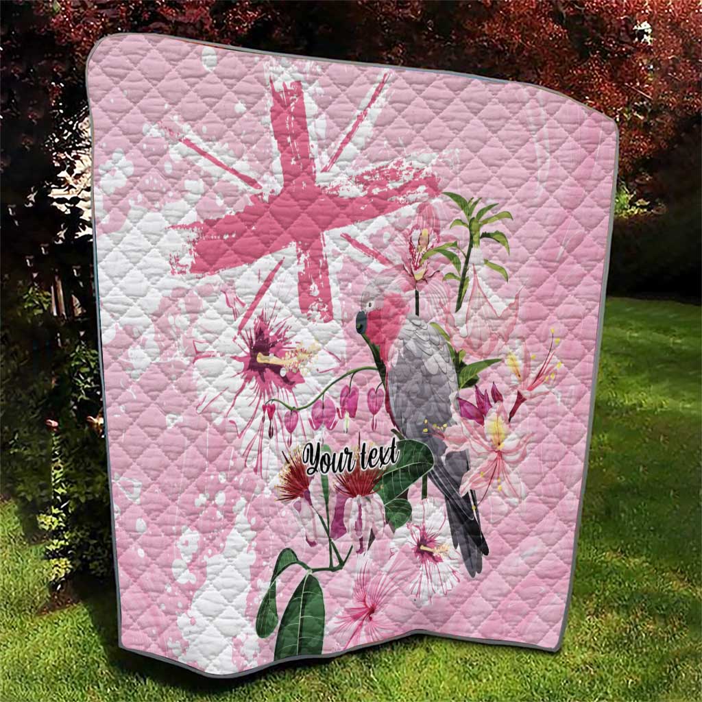 Personalised Australia Day Quilt Pink Parrot Bird Opal Art - Aussie Hoodie