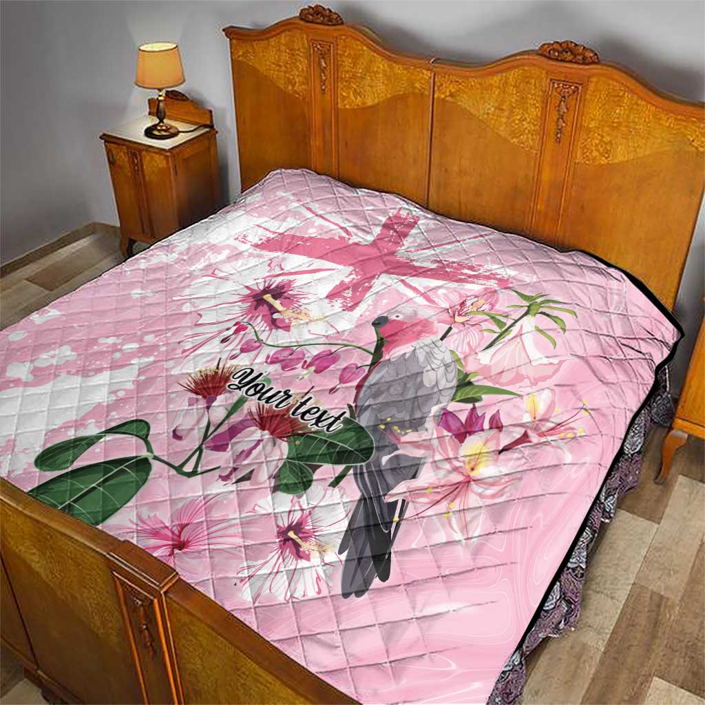 Personalised Australia Day Quilt Pink Parrot Bird Opal Art - Aussie Hoodie