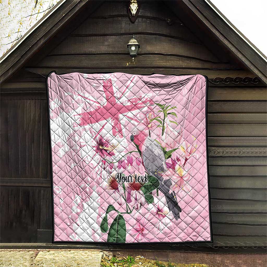 Personalised Australia Day Quilt Pink Parrot Bird Opal Art - Aussie Hoodie