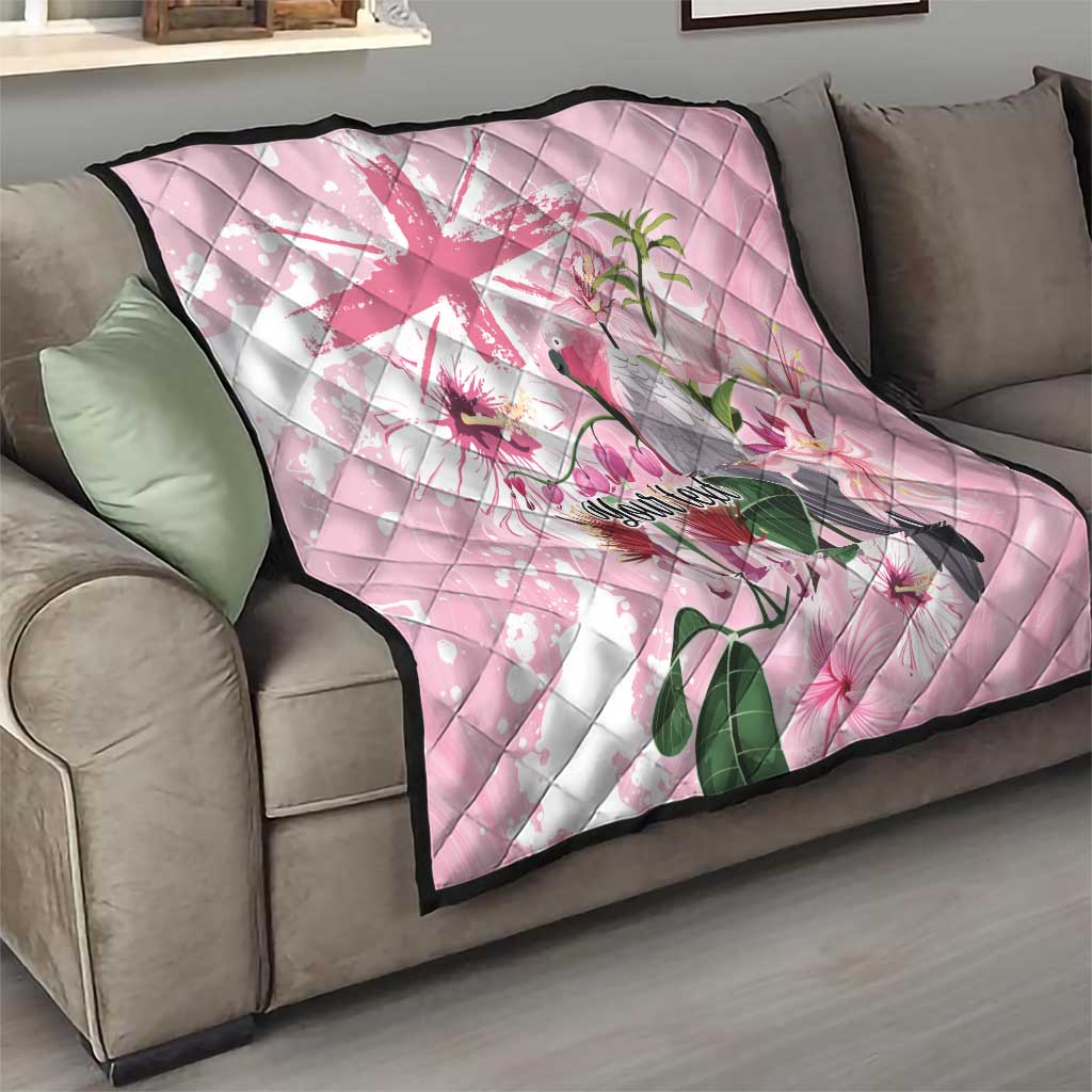 Personalised Australia Day Quilt Pink Parrot Bird Opal Art - Aussie Hoodie