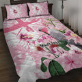 Personalised Australia Day Quilt Bed Set Pink Parrot Bird Opal Art - Aussie Hoodie