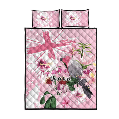 Personalised Australia Day Quilt Bed Set Pink Parrot Bird Opal Art - Aussie Hoodie