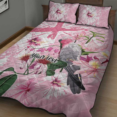 Personalised Australia Day Quilt Bed Set Pink Parrot Bird Opal Art - Aussie Hoodie