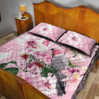 Personalised Australia Day Quilt Bed Set Pink Parrot Bird Opal Art - Aussie Hoodie