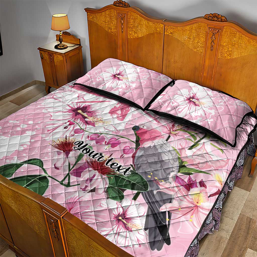 Personalised Australia Day Quilt Bed Set Pink Parrot Bird Opal Art - Aussie Hoodie