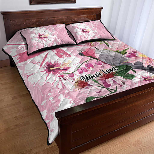 Personalised Australia Day Quilt Bed Set Pink Parrot Bird Opal Art - Aussie Hoodie
