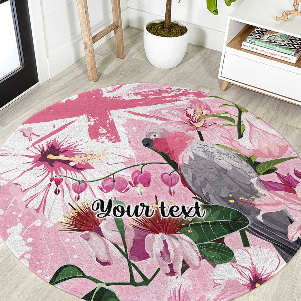 Personalised Australia Day Round Carpet Pink Parrot Bird Opal Art - Aussie Hoodie