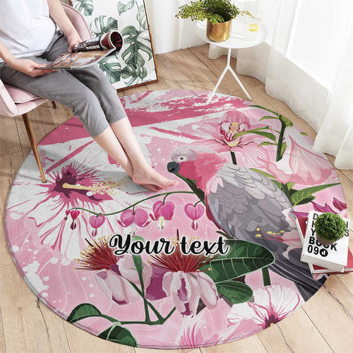 Personalised Australia Day Round Carpet Pink Parrot Bird Opal Art - Aussie Hoodie