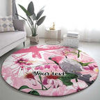 Personalised Australia Day Round Carpet Pink Parrot Bird Opal Art - Aussie Hoodie