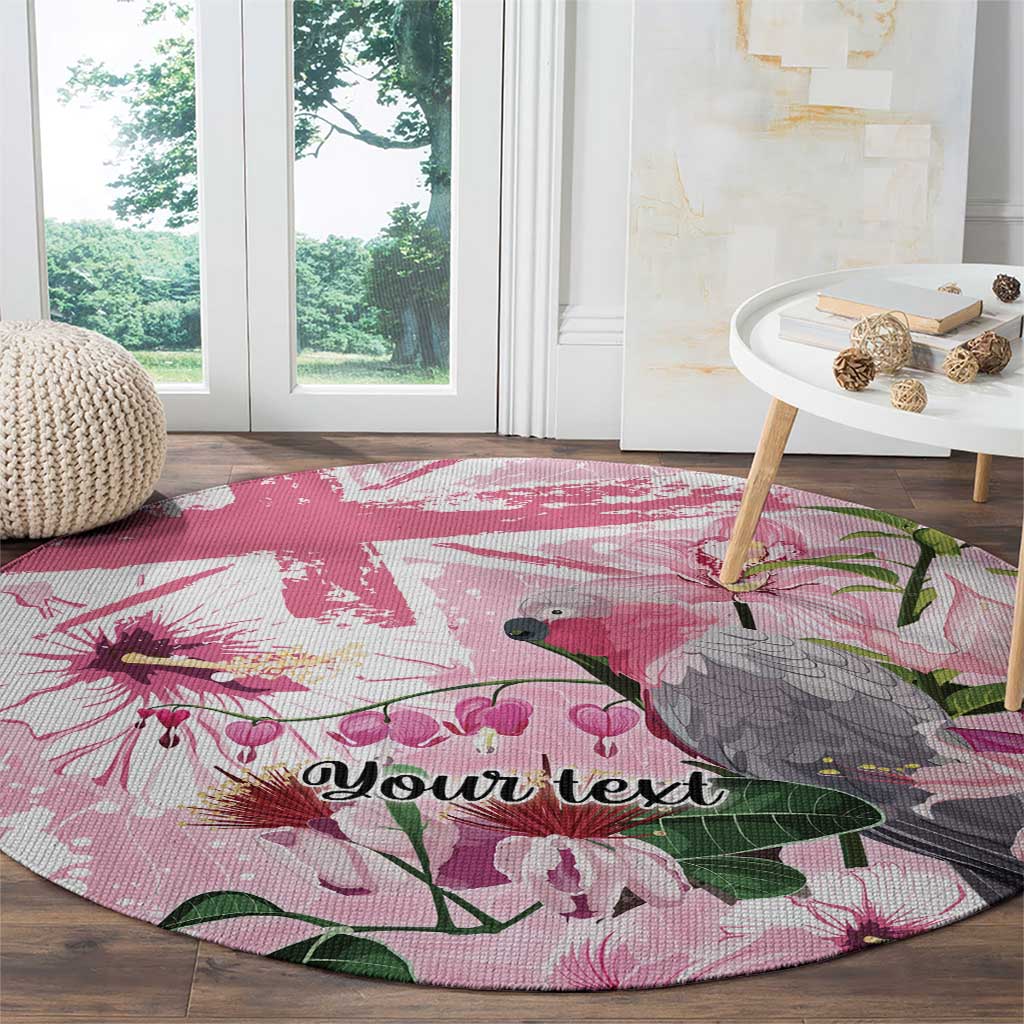 Personalised Australia Day Round Carpet Pink Parrot Bird Opal Art - Aussie Hoodie