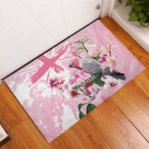 Personalised Australia Day Rubber Doormat Pink Parrot Bird Opal Art - Aussie Hoodie
