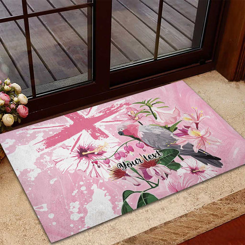 Personalised Australia Day Rubber Doormat Pink Parrot Bird Opal Art - Aussie Hoodie