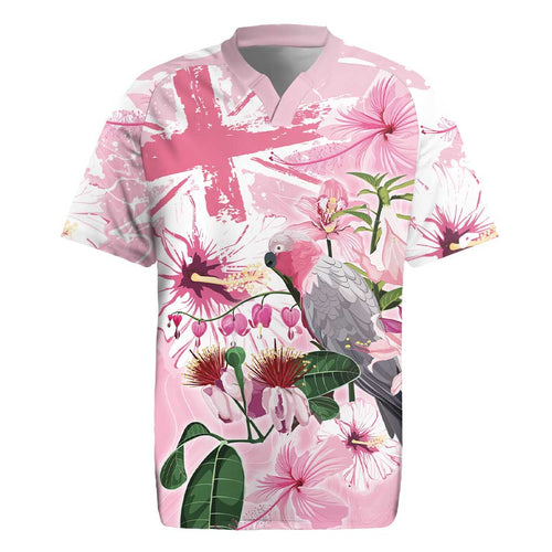 Personalised Australia Day Rugby Jersey Pink Parrot Bird Opal Art - Aussie Hoodie