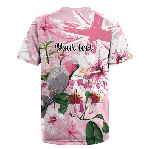 Personalised Australia Day Rugby Jersey Pink Parrot Bird Opal Art - Aussie Hoodie