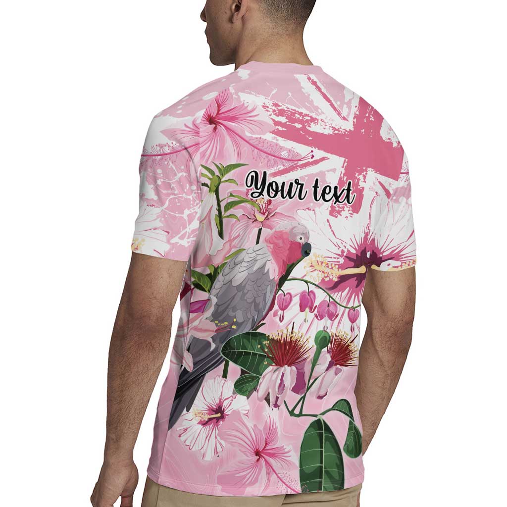 Personalised Australia Day Rugby Jersey Pink Parrot Bird Opal Art - Aussie Hoodie