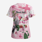 Personalised Australia Day Scrub Top Pink Parrot Bird Opal Art - Aussie Hoodie