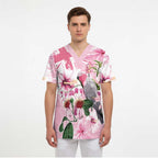 Personalised Australia Day Scrub Top Pink Parrot Bird Opal Art - Aussie Hoodie