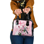 Personalised Australia Day Shoulder Handbag Pink Parrot Bird Opal Art - Aussie Hoodie