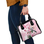 Personalised Australia Day Shoulder Handbag Pink Parrot Bird Opal Art - Aussie Hoodie