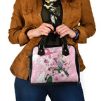 Personalised Australia Day Shoulder Handbag Pink Parrot Bird Opal Art - Aussie Hoodie