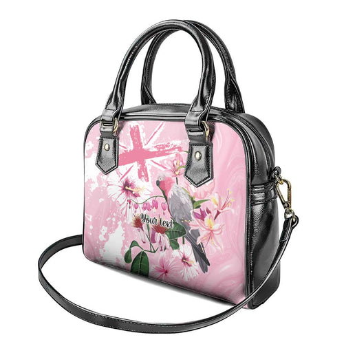 Personalised Australia Day Shoulder Handbag Pink Parrot Bird Opal Art - Aussie Hoodie