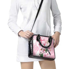 Personalised Australia Day Shoulder Handbag Pink Parrot Bird Opal Art - Aussie Hoodie