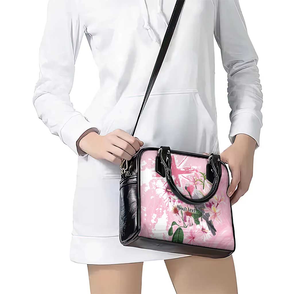 Personalised Australia Day Shoulder Handbag Pink Parrot Bird Opal Art - Aussie Hoodie