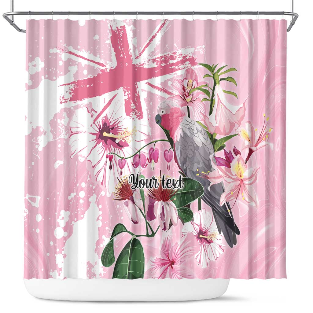 Personalised Australia Day Shower Curtain Pink Parrot Bird Opal Art - Aussie Hoodie