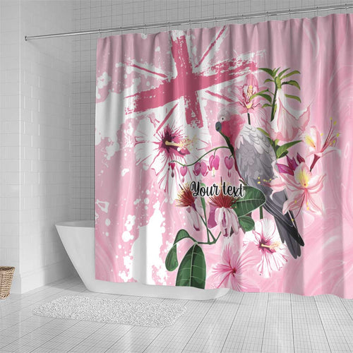 Personalised Australia Day Shower Curtain Pink Parrot Bird Opal Art - Aussie Hoodie