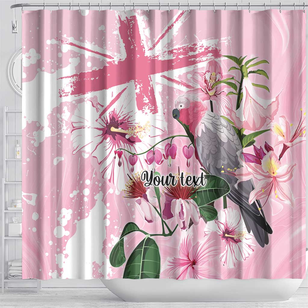 Personalised Australia Day Shower Curtain Pink Parrot Bird Opal Art - Aussie Hoodie